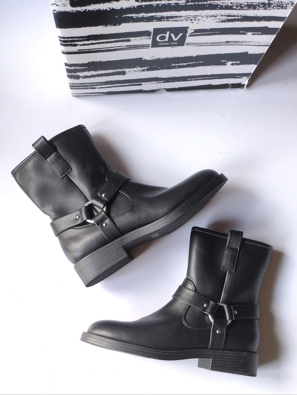 NIB DV Dolce Vita Black Moto Boots Womens Sz 9